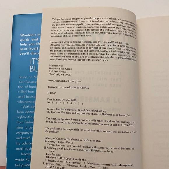 It’s Your Business by JJ Ramberg Hardcover Book for Small Businesses - Picture 3 of 5